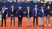 Carl-Uwe Steeb, Michael Stich, Boris Becker, Eric Jelen, Marc-Kevin Goellner, Bernd Karbacher und Patrik Kühnen am Samstag in München