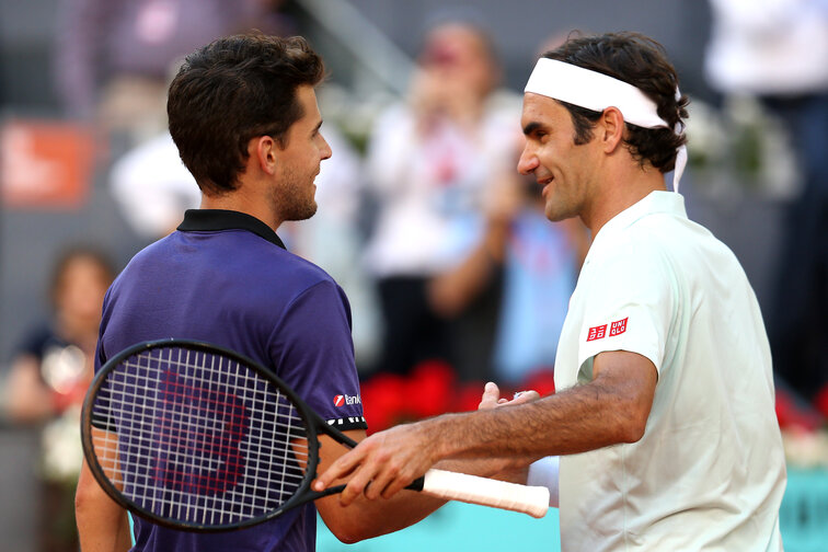 Dominic Thiem and Roger Federer in Madrid