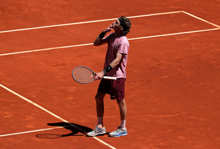 Andrey Rublev hatte gegen Tommy Paul schwer zu kämpfen Andrey Rublev at the ATP Masters 1000 tournament in Madrid