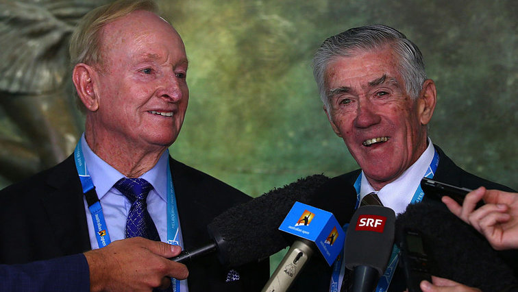 Rod Laver and Ken Rosewall in their late creative phase