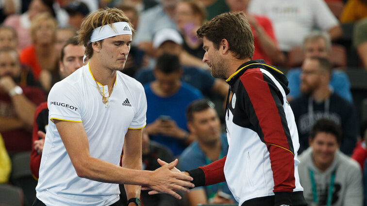 Alexander Zverev und Teamchef Michael Kohlmann beim Davis Cup in Australien 2028