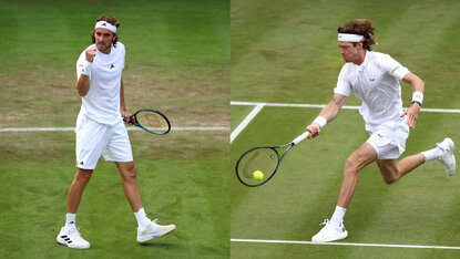Stefanos Tsitsipas und Andrey Rublev erlebten ganz unterschiedliche Matches. Stefanos Tsitsipas und Andrey Rublev erlebten ganz unterschiedliche Matches.