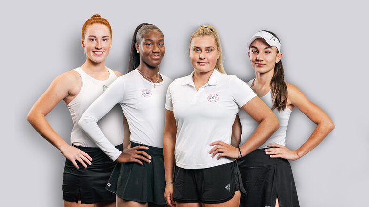 Das Porsche Talent-Tem 2024: v.l. Ella Seidel, Noma Noha Akugue, Nastasja Schunk, Julia Stusek. Das Porsche Talent-Tem 2024: v.l. Ella Seidel, Noma Noha Akugue, Nastasja Schunk, Julia Stusek.