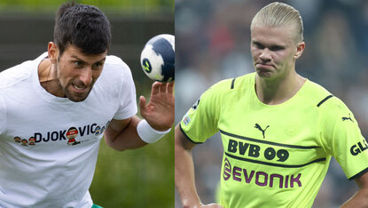 Novak Djokovic ist mit dem Fußball ebenso per Du wie Erling Haaland Novak Djokovic ist mit dem Fußball ebenso per Du wie Erling Haaland