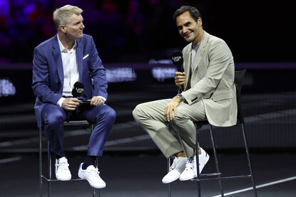 Jim Courier, Roger Federer Jim Courier, Roger Federer