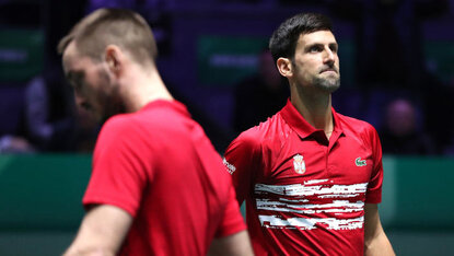 Viktor Troicki und Novak Djokovic schlagen in Brisbane auf Viktor Troicki und Novak Djokovic schlagen in Brisbane auf