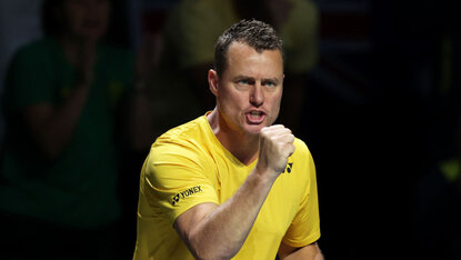 Lleyton Hewitt unterstützt seine Spieler stets sehr emotional auf der Bank.