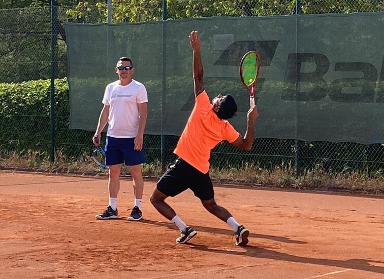 Sascha Nensel mit Schützling Sumit Nagal, aktuell die Nummer 1 in Indien Sascha Nensel, Sumit Nagal