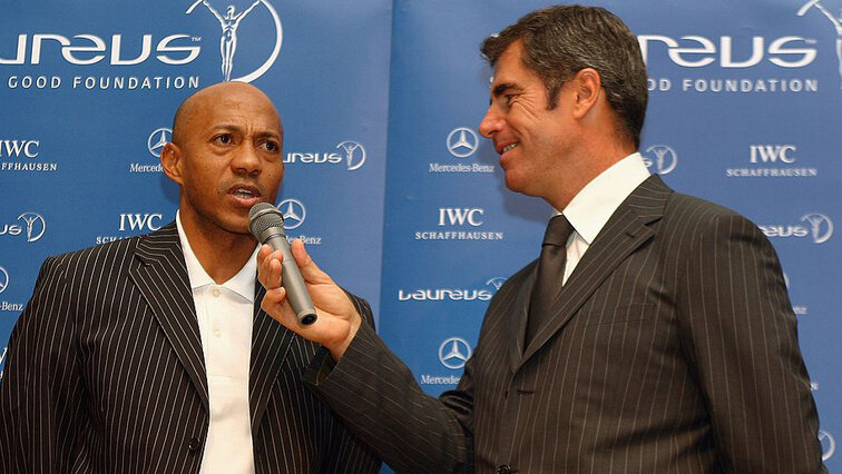 Marc Maury kann auch abseits des Tenniscourts brillieren - hier bei den Laureus Awards mit Sprinter Frankie Fredericks Marc Maury can also shine off the tennis court - here at the Laureus Awards with sprinter Frankie Fredericks