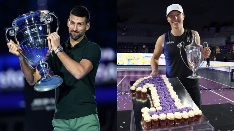 Novak Djokovic und Iga Swiatek beenden das Jahr als Weltranglistenerste. Novak Djokovic und Iga Swiatek beenden das Jahr als Weltranglistenerste.