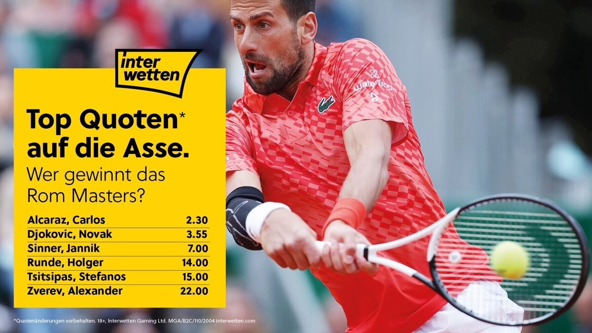 ATP Masters Rom Djokovic, Alcaraz and Co! Der Interwetten-Favoriten-Check · tennisnet