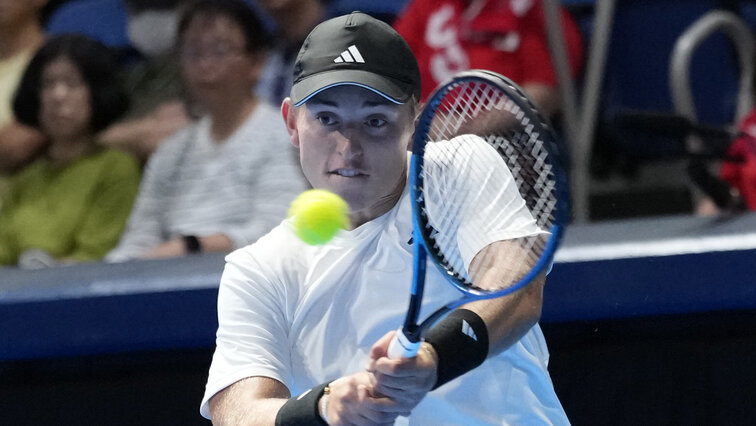 Justin Engel bei seinem Davis Cup Debüt gegen Japan Justin Engel bei seinem Davis Cup Debüt gegen Japan