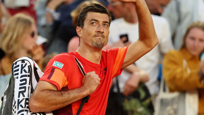 Sebastian Ofner bei seinem Abschied aus Roland-Garros 2023 Sebastian Ofner bei seinem Abschied aus Roland-Garros 2023