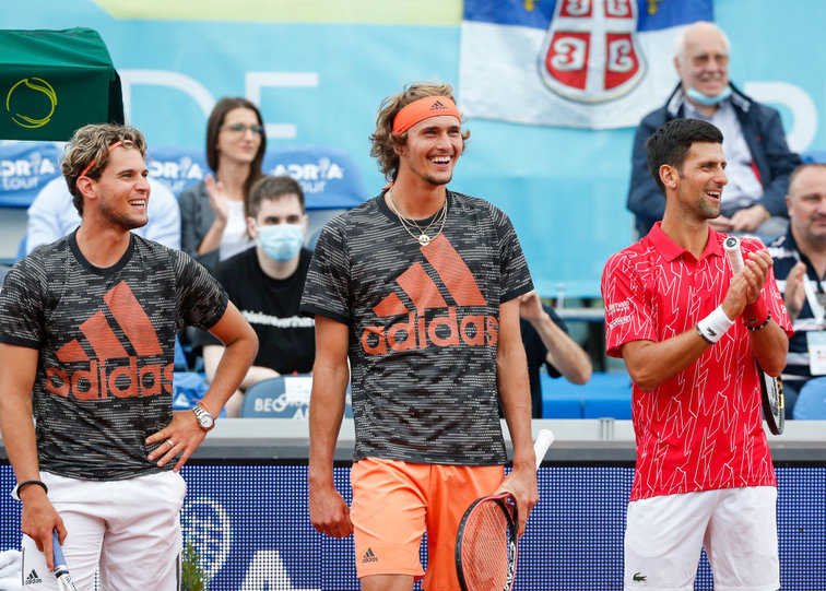 Dominic Thiem, Alexander Zverev und Novak Djokovic