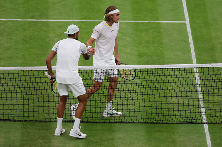 In Wimbledon herrschte zwischen Nick Kyrgios und Stefanos Tsitsipas Eiszeit In Wimbledon herrschte zwischen Nick Kyrgios und Stefanos Tsitsipas Eiszeit
