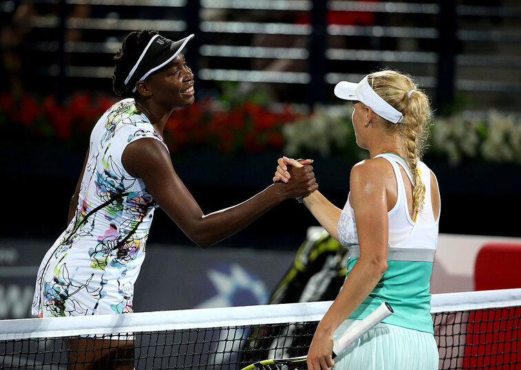 Ein Bild vergangener Tage: Venus Williams und Caroline Wozniacki Ein Bild vergangener Tage: Venus Williams und Caroline Wozniacki