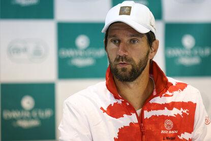 Jürgen Melzer bei der Pre-Draw-Pressekonferenz der Davis-Cup-Partie Österreich gegen Pakistan