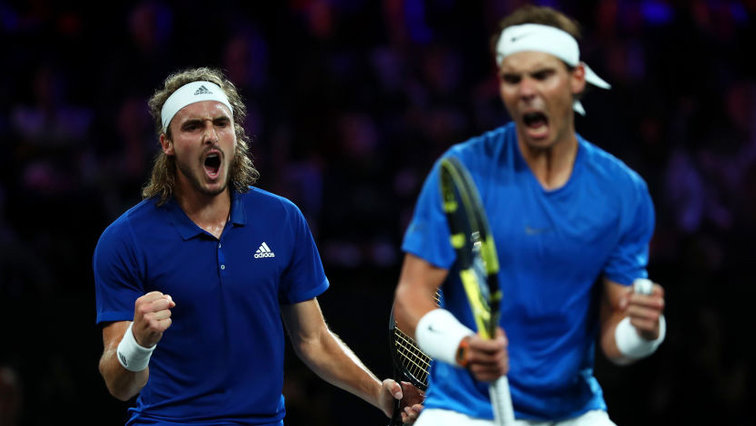 At the Laver Cup side by side: Stefanos Tsitsipas and Rafael Nadal