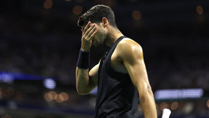 Carlos Alcaraz am Donnerstagabend in Flushing Meadows v