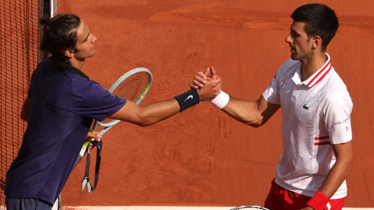 Bald gemeinsam auf dem Weg nach Wimbledon? Lorenzo Musetti und Novak Djokovic Soon on the way to Wimbledon together? Lorenzo Musetti and Novak Djokovic