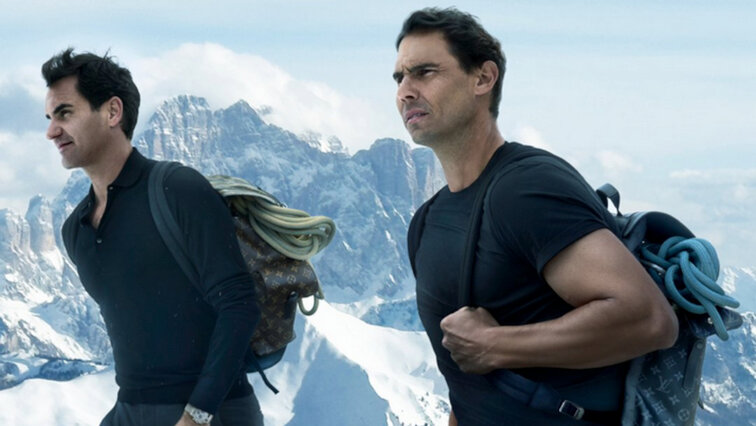 Roger Federer und Rafael Nadal erklimmen in der neuen Werbekampagne von Louis Vuitton die Dolomiten
