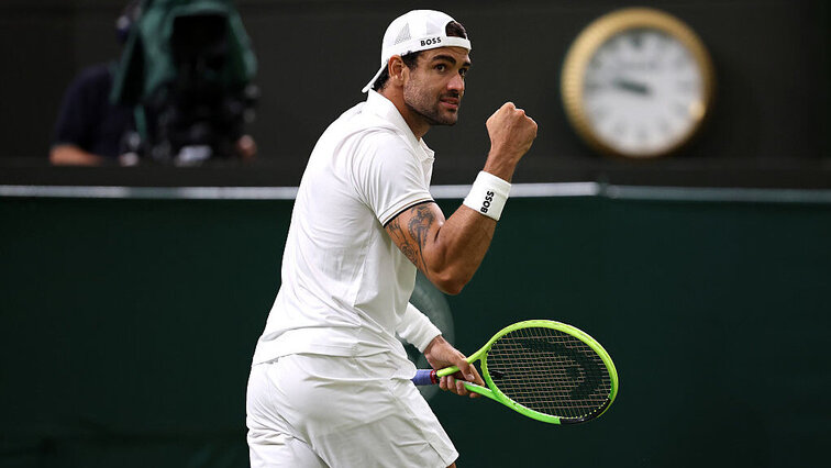Mit einer konsequenten und nervenstarken Leistung schickte der Italiener Matteo Berrettini den Schweizer Stan Wawrinka in Wimbledon-Rente. Getty Images