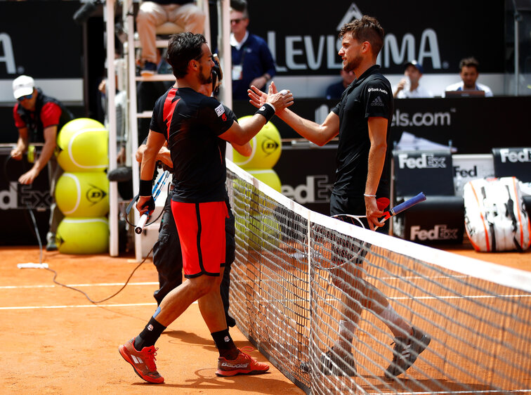 Fabio Fognini und Dominic Thiem Fabio Fognini und Dominic Thiem in Rom