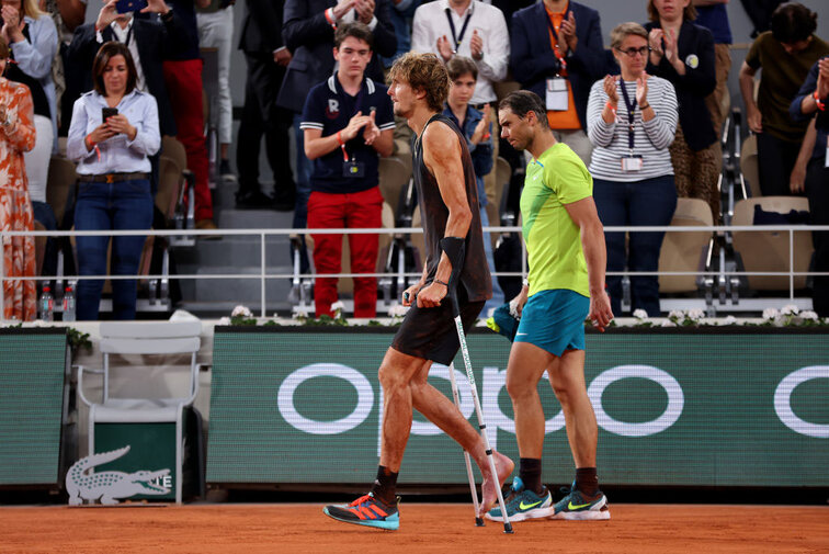 Alexander Zverev und Rafael Nadal am Freitag in Paris