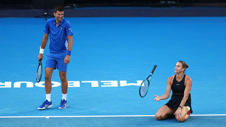 Novak Djokovic und Aryna Sabalenka sorgten im Mixed Double schön in der Vergangenheit für Furore