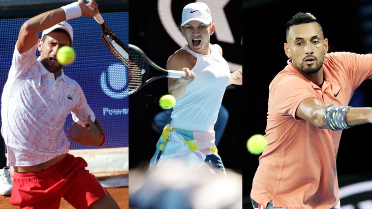 Fragezeichen hinter Novak Djokovic, Simona Halep, Nick Kyrgios Fragezeichen hinter Novak Djokovic, Simona Halep, Nick Kyrgios