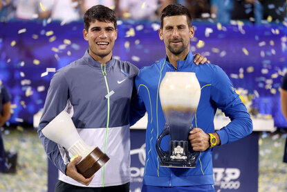Carlos Alcaraz und Novak Djokovic kämpfen um die Nummer eins Carlos Alcaraz und Novak Djokovic kämpfen um die Nummer eins