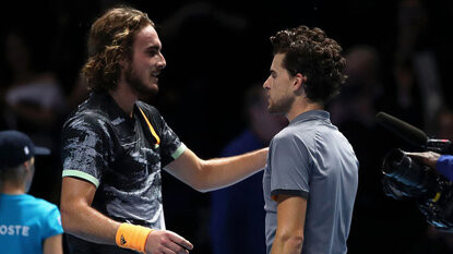 Stefanos Tsitsipas und Dominic Thiem 2019 in London