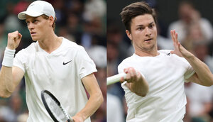 Jannik Sinner und Miomir Kecmanovic sind sich in Wimledon schon 2024 begegnet