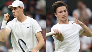 Jannik Sinner und Miomir Kecmanovic sind sich in Wimledon schon 2024 begegnet