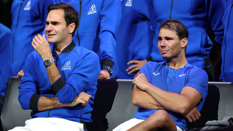 Roger Federer und Rafael Nadal spielten 2022 beim Laver Cup gemeinsam Doppel. Roger Federer und Rafael Nadal spielten 2022 beim Laver Cup gemeinsam Doppel.
