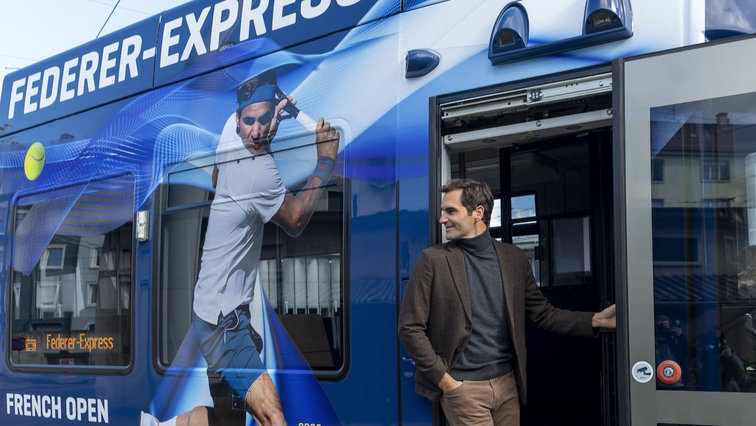 All aboard, please! Roger Federer now has his own tram