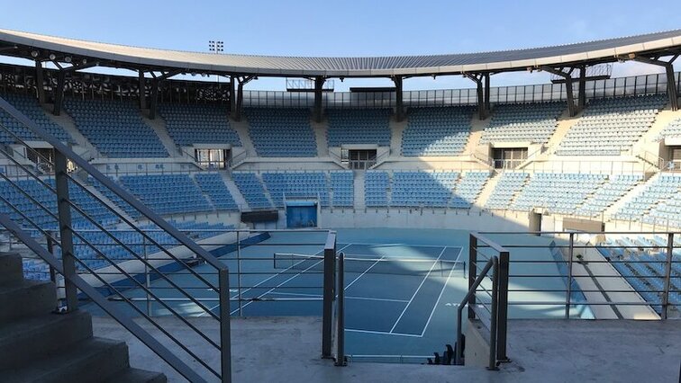 Die Tennisanlage von Olympia 2004 könnte einen neuen Anstrich vertragen. Tennisnet/Privat