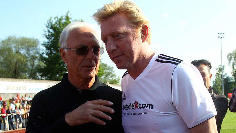 Zwei Legenden unter sich: Boris Becker trauert um Franz Beckenbauer.