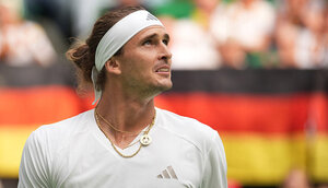 Alexander Zverev am Samstag beim Davis Cup in HalleWestfalen