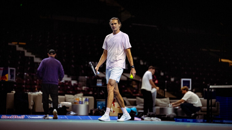 Alexander Zverev beim Training in der Wiener Stadthalle am Freitag