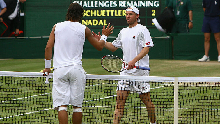 Halbfinale 2008: Rafael Nadal schlägt Rainer Schüttler Semifinals 2008: Rafael Nadal beats Rainer Schüttler