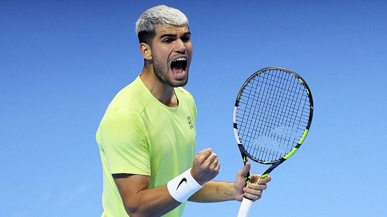 Carlos Alcaraz vertraut der Babolat-Saite Carlos Alcaraz vertraut der Babolat-Saite