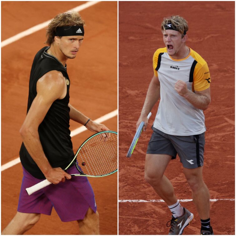 Im ersten Viertelfinale treffen Alexander Zverev und Alejandro Davidovich Fokina aufeinander Alexander Zverev and Alejandro Davidovich Fokina at the French Open in Paris
