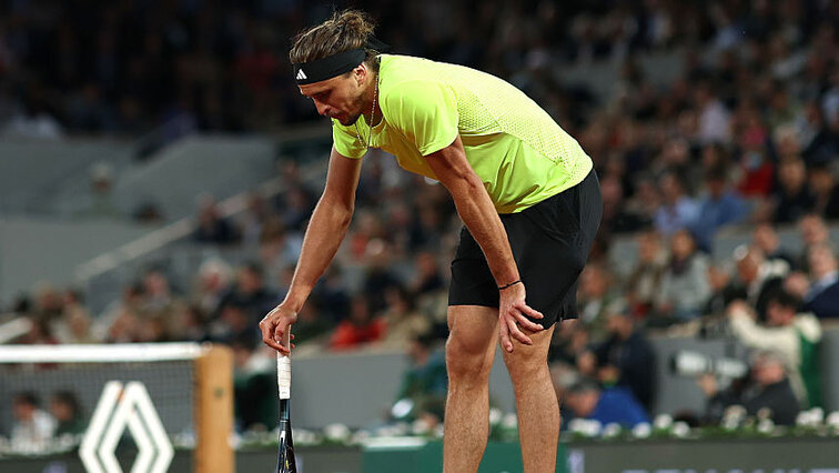 Alexander Zverev am Mittwochabend in Roland-Garros Alexander Zverev am Mittwochabend in Roland-Garros