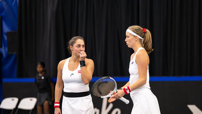 Die ÖTV-Damen um Tamira Paszek (l.) und Sinja Kraus spielen um die Teilnahme auf höchster Wettbewerbsebene. Die ÖTV-Damen um Tamira Paszek (l.) und Sinja Kraus spielen um die Teilnahme auf höchster Wettbewerbsebene.