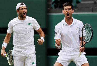 Novak Djokovic und Matteo Berrettini bestreiten in Wimbledon das Herren-Endspiel Novak Djokovic und Matteo Berrettini bestreiten in Wimbledon das Herren-Endspiel