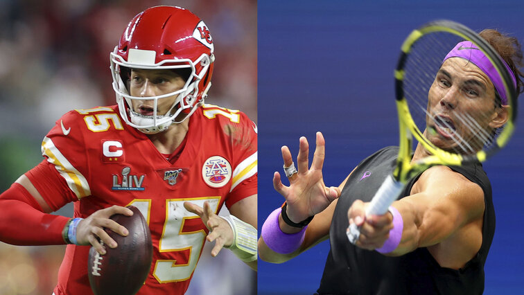 Patrick Mahomes, Super Bowl winner, and Rafael Nadal, US Open champion