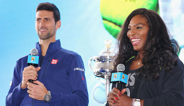 Novak Djokovic und Serena Williams bei den Australian Open 2016