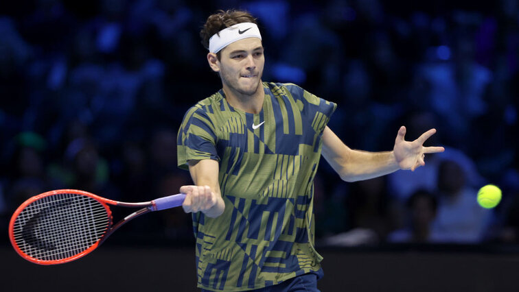 There's oomph in it: Taylor Fritz with his parade shot in Turin