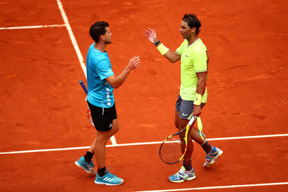2019 standen sich Dominic Thiem und Rafael Nadal im French-Open-Finale gegenüber 2019 standen sich Dominic Thiem und Rafael Nadal im French-Open-Finale gegenüber